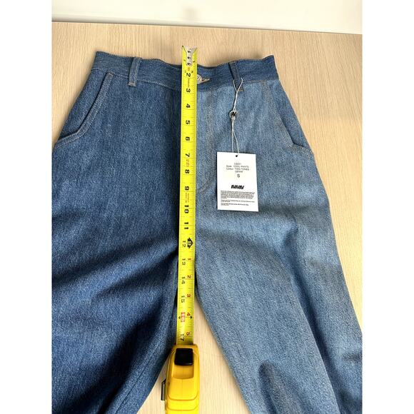 AVAVAV Smock Detail Wide Blue Denim - Size S - NEW - Picture 5 of 10